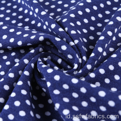 Rajut Dicetak Rayon Stretch Polka Dot Spandex Fabric